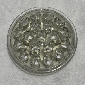 Vintage Clear Glass 16 Hole Flower Frog 5”